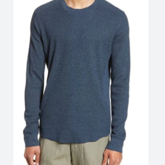 Vince Other - Vince Sz XL Men's Slim Fit Waffle Knit Long Sleeve T-shirt In H Spruce Blue